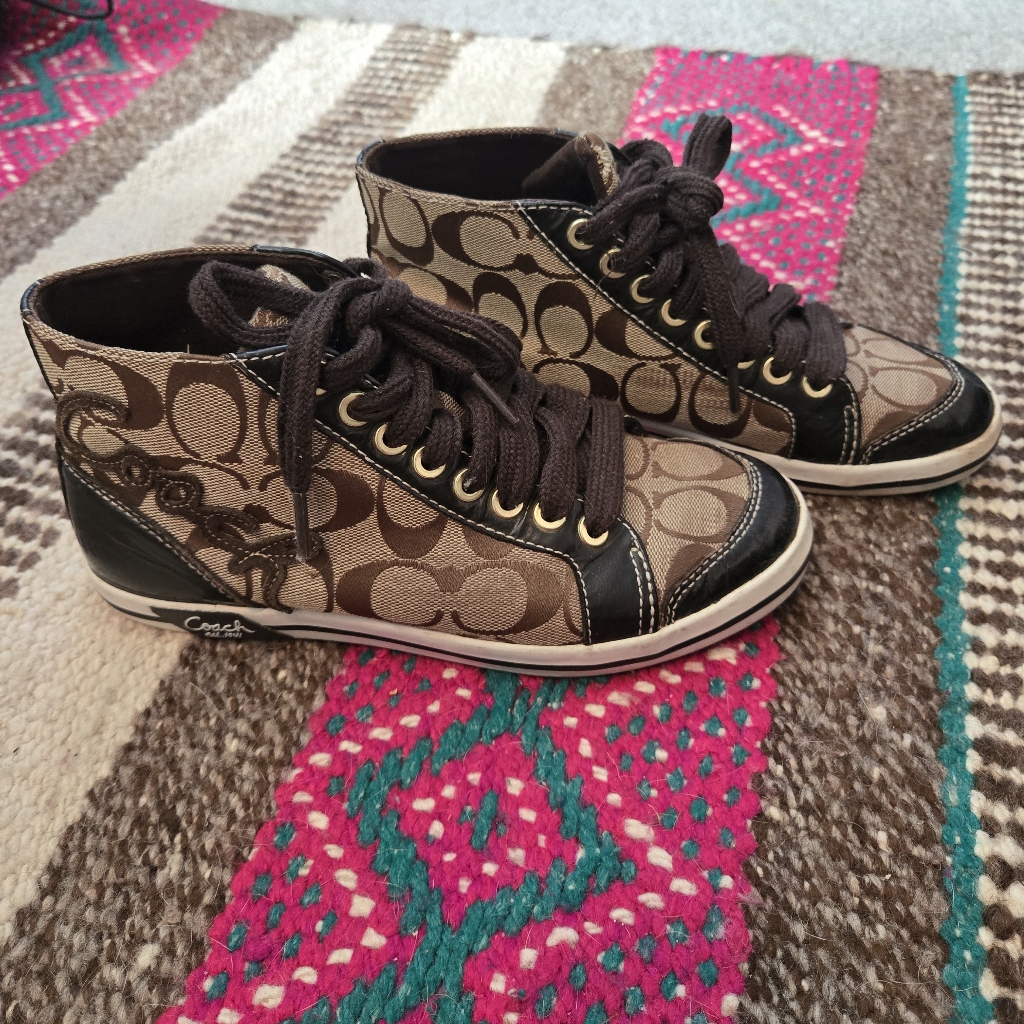 Coach Women's High-Top Sneakers In Brown And Black